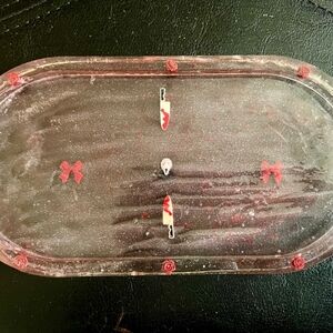 Clear Resin Tray with Red Accents